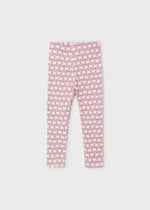 Girls Pink Floral Print Leggings