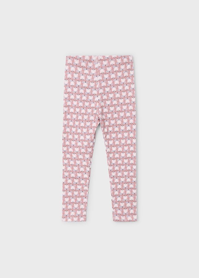 Girls Pink Floral Print Leggings