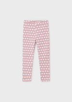 Girls Pink Floral Print Leggings