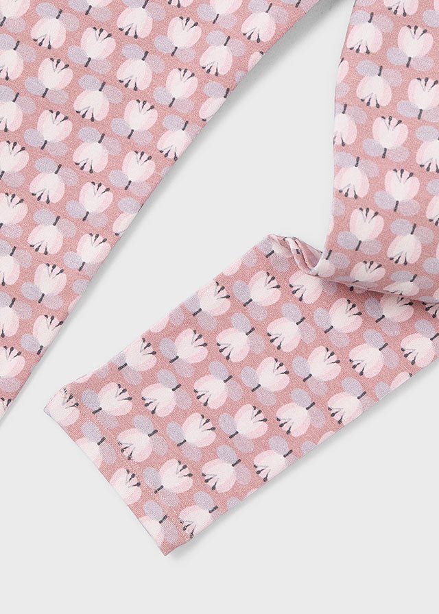 Girls Pink Floral Print Leggings
