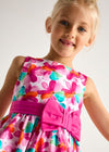 Girls Pink Floral Printed Dress