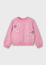 Girls Pink Floral Sweatshirt