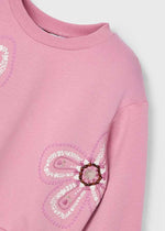 Girls Pink Floral Sweatshirt