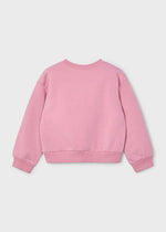 Girls Pink Floral Sweatshirt