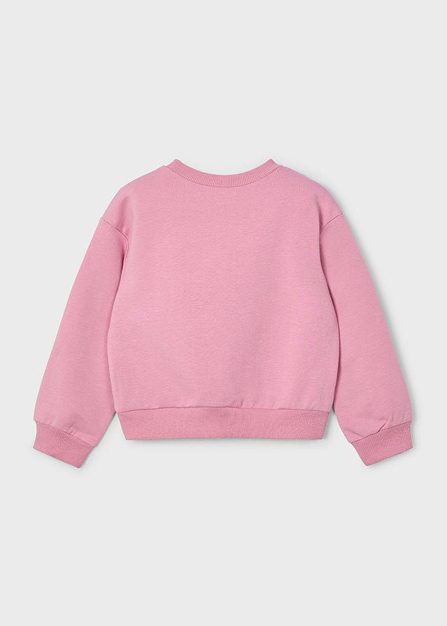 Girls Pink Floral Sweatshirt