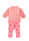 Girls Pink Flower Sweatshirt & Leggings Set