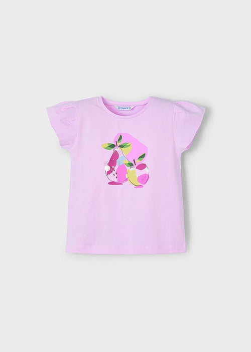 Girls Pink Fruit Print T-Shirt