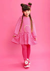 Girls Pink Gingham Dress & Tights Set