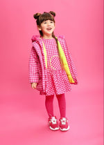 Girls Pink Gingham Dress & Tights Set
