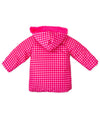 Girls Pink Gingham Hooded Parka