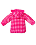 Girls Pink Gingham Hooded Parka