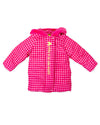 Girls Pink Gingham Hooded Parka