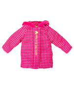 Girls Pink Gingham Hooded Parka