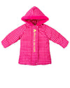 Girls Pink Gingham Hooded Parka