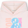 Girls Pink Gradient Hoodie Dress with Sequin Print
