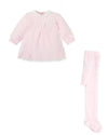 Girls Pink Heart Dress & Tights Set (Tutto Piccolo)