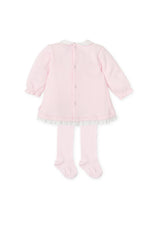 Girls Pink Heart Dress & Tights Set (Tutto Piccolo)