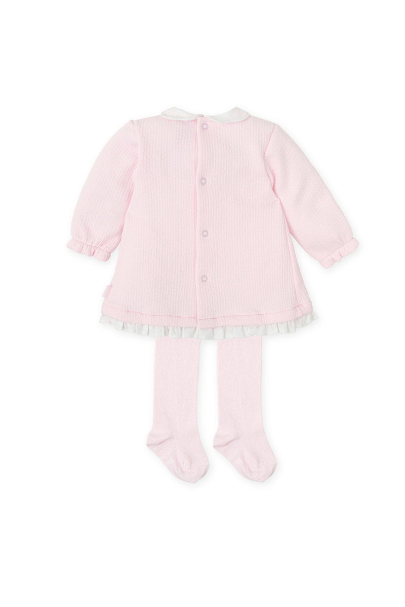 Girls Pink Heart Dress & Tights Set (Tutto Piccolo)