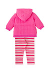 Girls Pink Heart Hooded Set