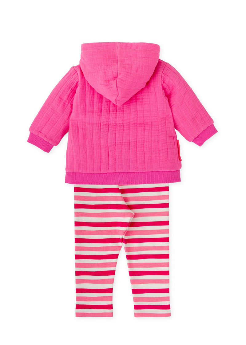 Girls Pink Heart Hooded Set