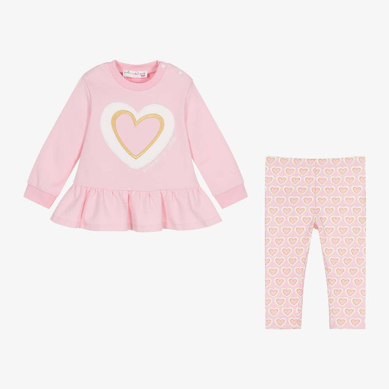 Girls Pink Heart Leggings Set (Agatha Ruiz de la Prada)