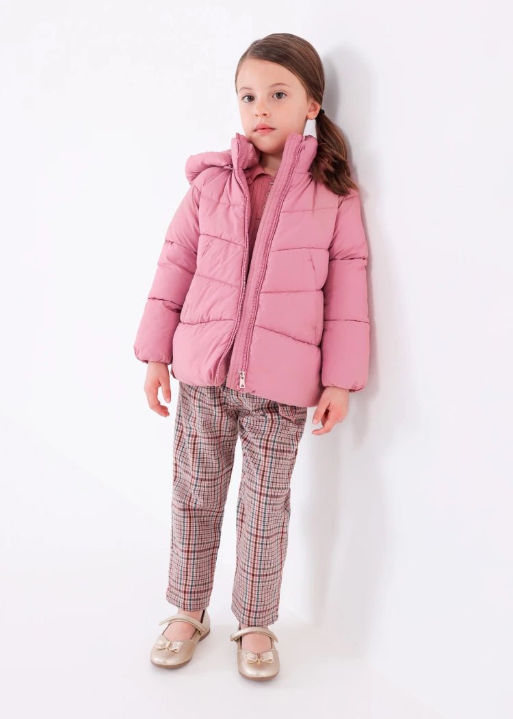 Girls Pink Hooded Puffer Coat (mayoral)