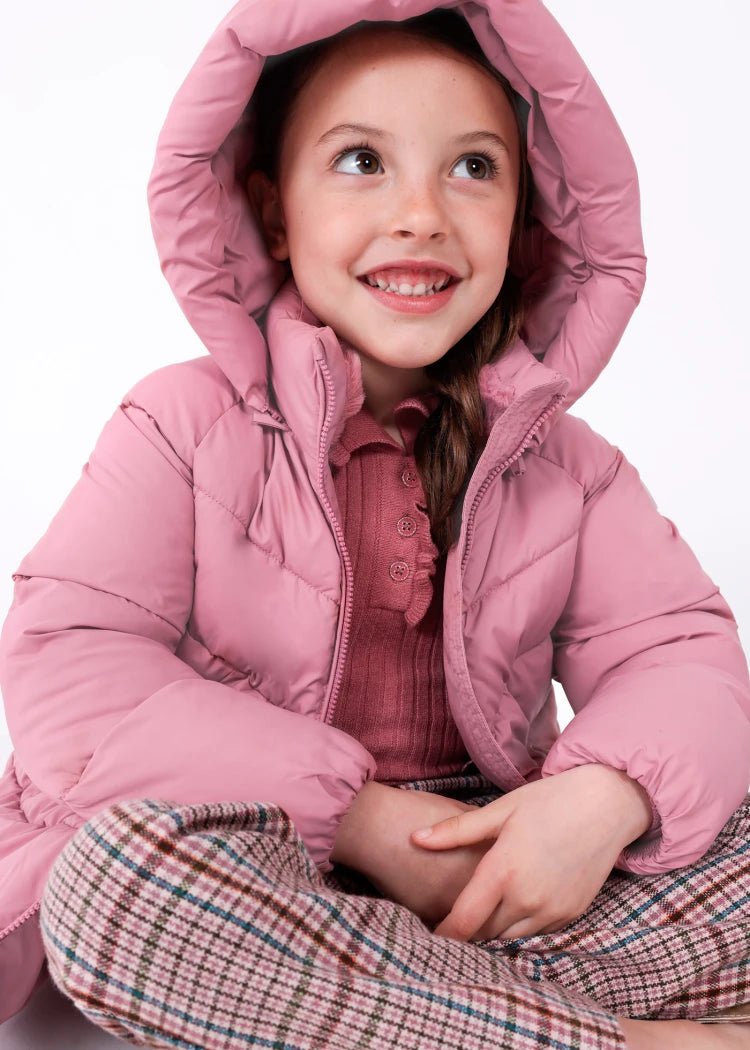 Girls hooded puffer sale