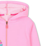 Girls Pink Hooded Zip Sweatshirt