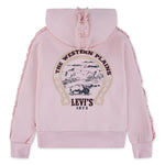 Girls Pink Hoodie with Ruffle Detail