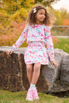 Girls Pink Horse Print Modal Dress