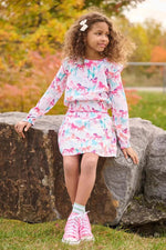 Girls Pink Horse Print Modal Dress