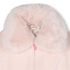 Girls Pink Jacket With Faux Fur Collar