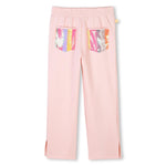 Girls Pink Jogging Trousers with Sequin Pockets