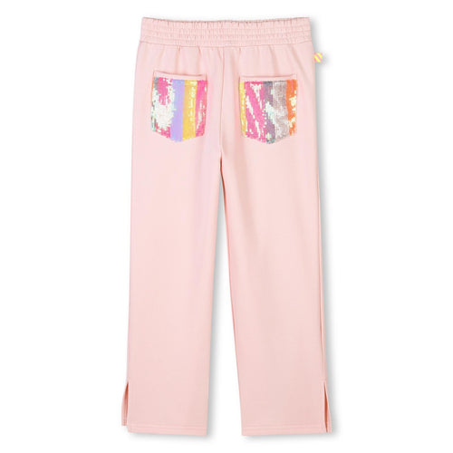 Girls Pink Jogging Trousers with Sequin Pockets