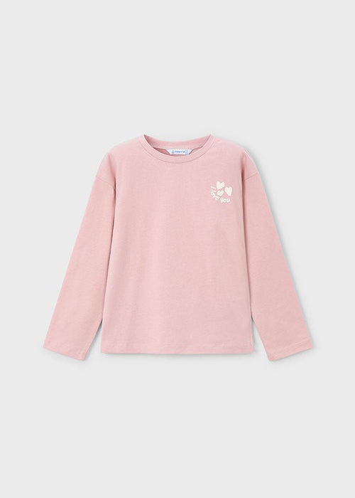 Girls Pink Love You Long Sleeve T-Shirt