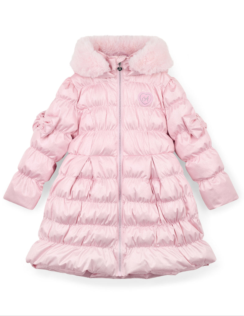 Girls Pink MONTANA Metallic Padded Coat