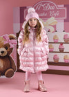 Girls Pink MONTANA Metallic Padded Coat