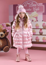Girls Pink MONTANA Metallic Padded Coat