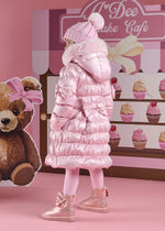 Girls Pink MONTANA Metallic Padded Coat