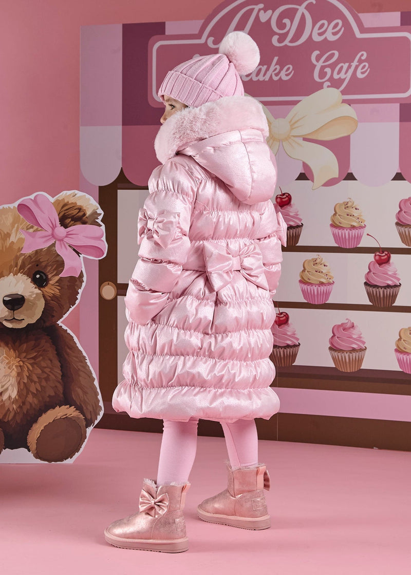 Girls Pink MONTANA Metallic Padded Coat