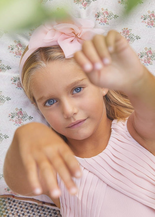 Girls Pink Organza Flower Hairband (Abel & Lula)