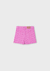 Girls Pink Patterned Denim Shorts