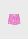 Girls Pink Patterned Denim Shorts