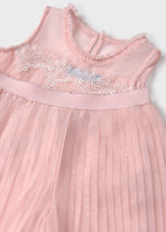 Girls Pink Pleated Tulle Pants Set