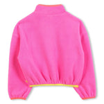 Girls Pink Polar Fleece Jumper With Sequin Pocket