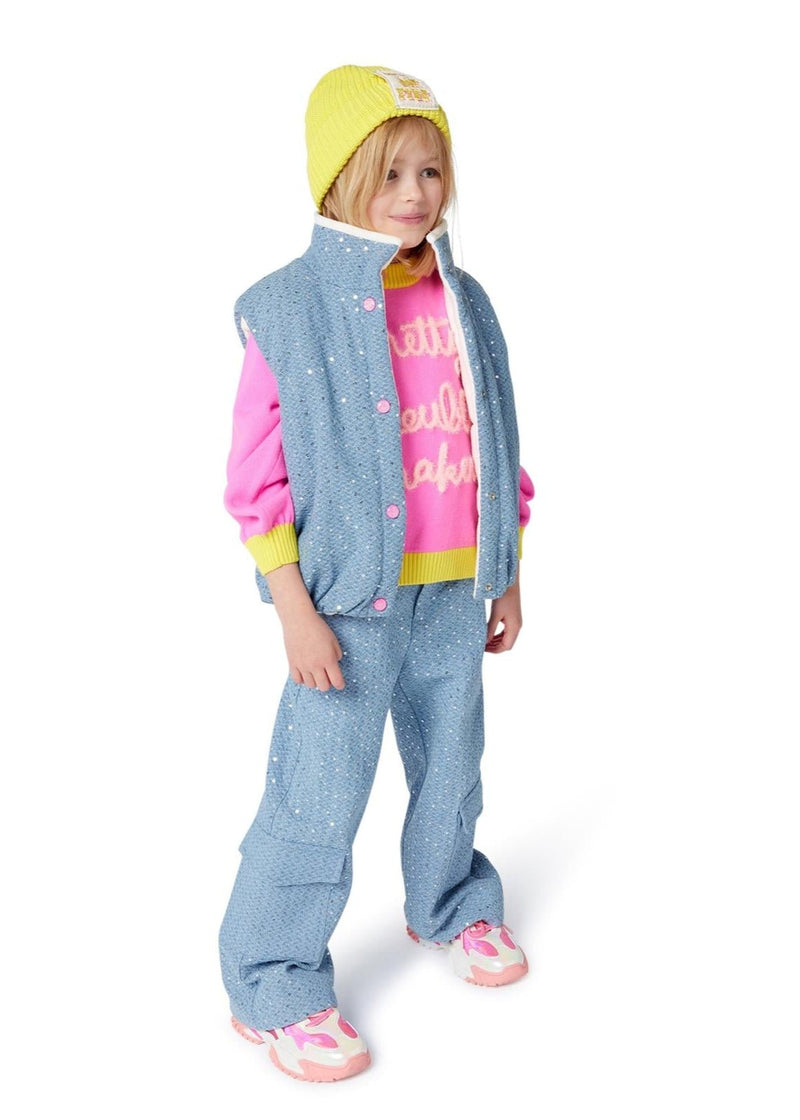 Girls Pink ‘Pretty Troublemaker’ Knit Jumper