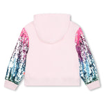 Girls' Pink Sequin - Sleeve Zip - Up Hoodie (Billieblush)