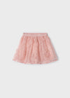 Girls Pink Sequin & Tulle Floral Skirt (Mayoral)