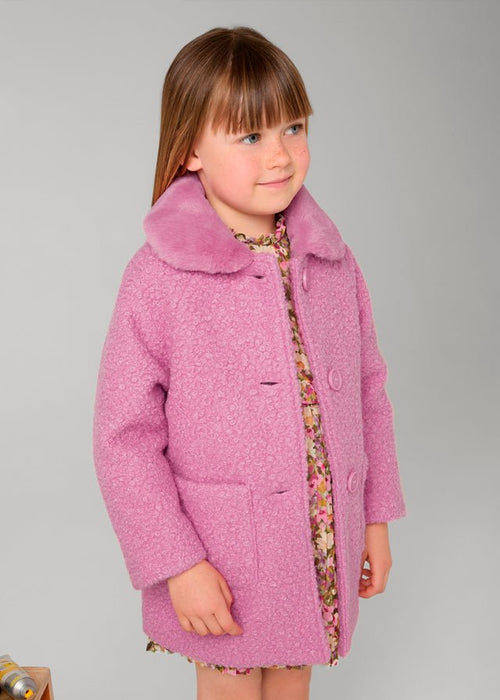 Girl's Pink Shearling Coat (Mayoral)