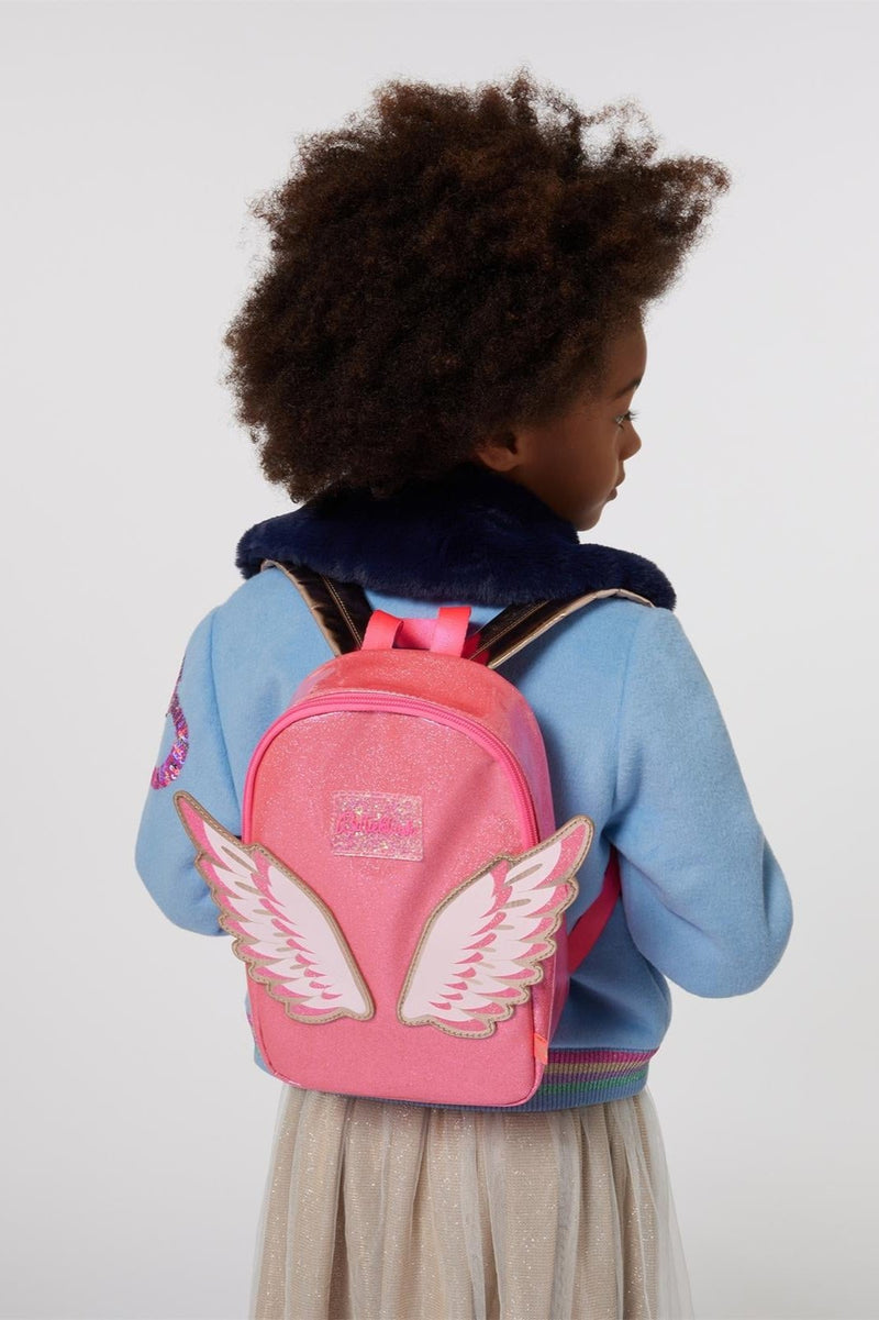 Girls Pink Sparkle Wings Backpack (27cm)